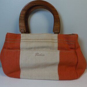 Y2K Vintage Relic Hand Purse Wooden Handles Casual Vacation Festival Boho Hippie